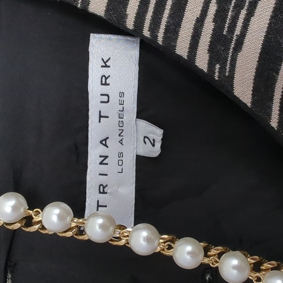 Trina Turk Striped Sheath Dress with Matching Belt - Picture 6 of 9